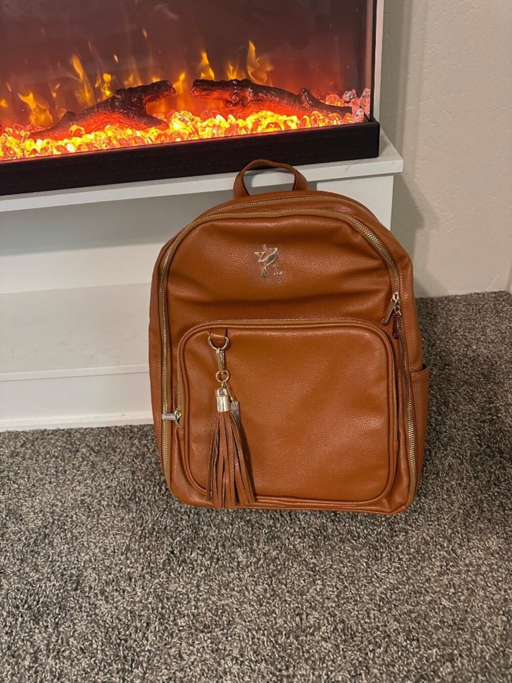 Young Living Camel Brown Vegan Leather Essential Oil Carrier Backpack
